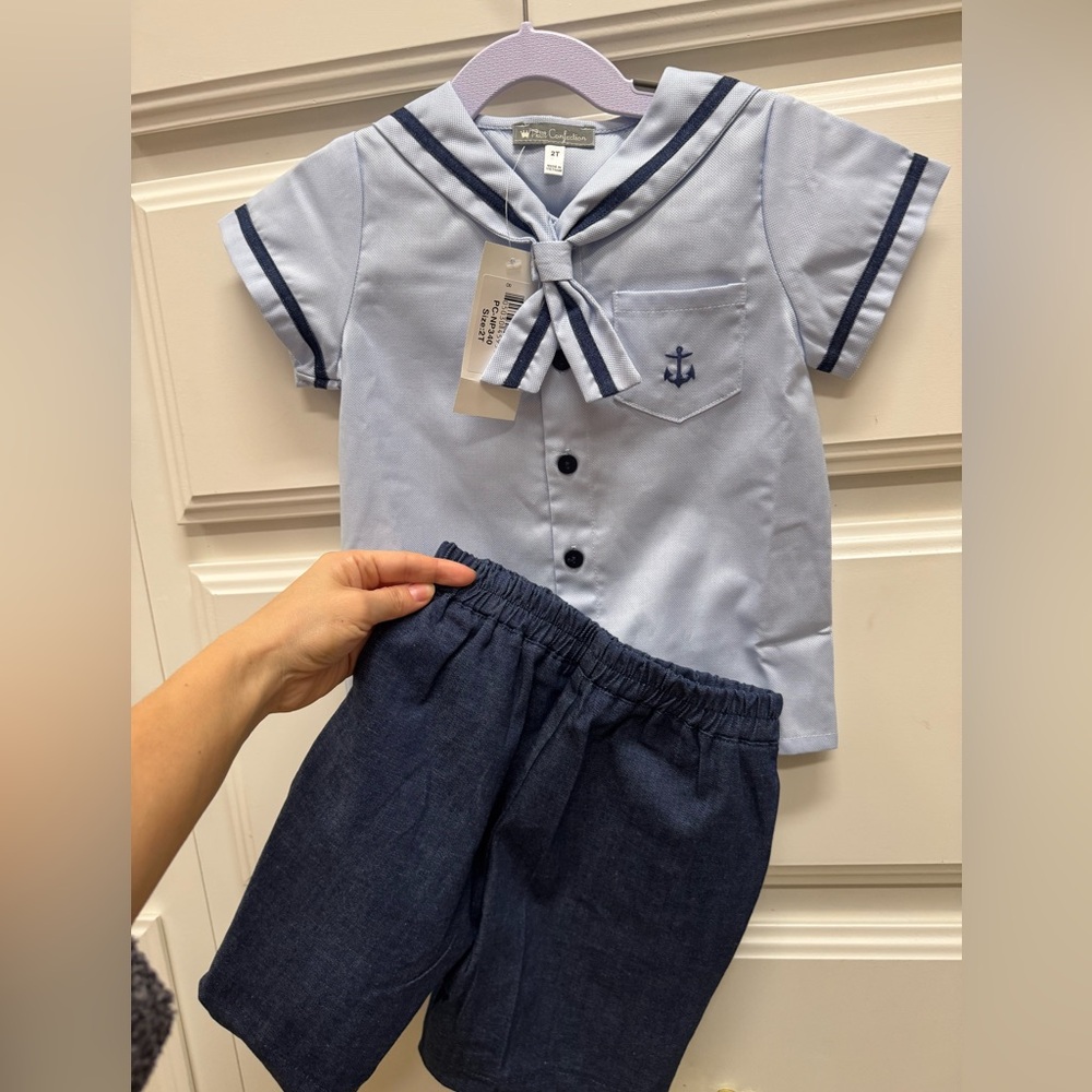 Petit Confection Nautical Sailor Short Set 2T ⚓️ 100% Cotton